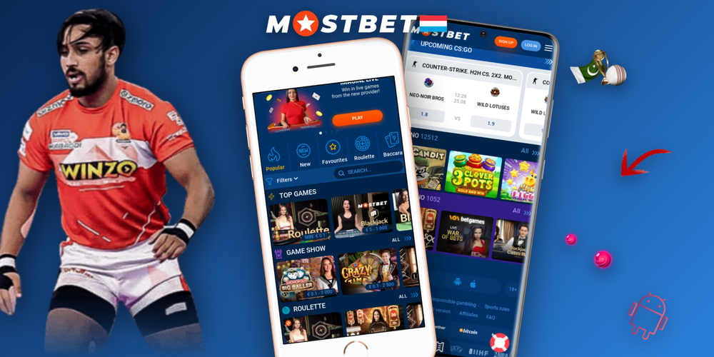 Télécharger Mostbet APK Android avec QR code d'installation sur écran de smartphone