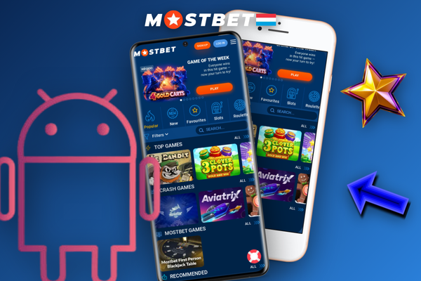 Lobby Mostbet Casino app sur smartphone avec filtres par catégorie et studio