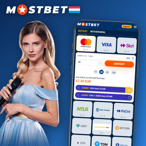 Tableau de bord de retrait Mostbet avec Visa, Skrill et Bitcoin mis en évidence
